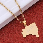 Brazil Pendant Stainless Steel Brazil Map Flag Pendant Necklace For Women Fashion Brazilians Charm Jewelry