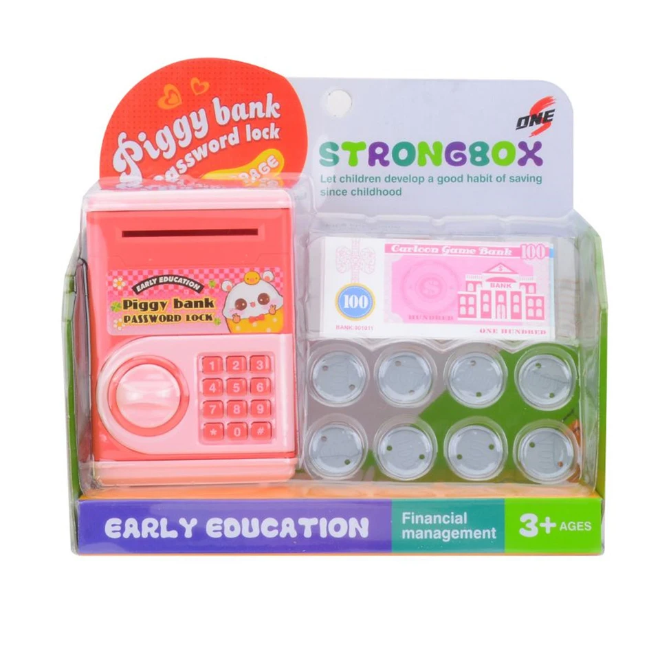 Mini Kids Money Saving Box 12 pcs Set Piggy Bank Password Lock Box Coins LOOSE CHANGE Education Kids Electric Cash Piggy Bank