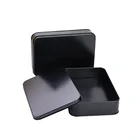Tin Tin Tin Metal Box High-grade Black Square Metal Packaging Box Tin Bento Box
