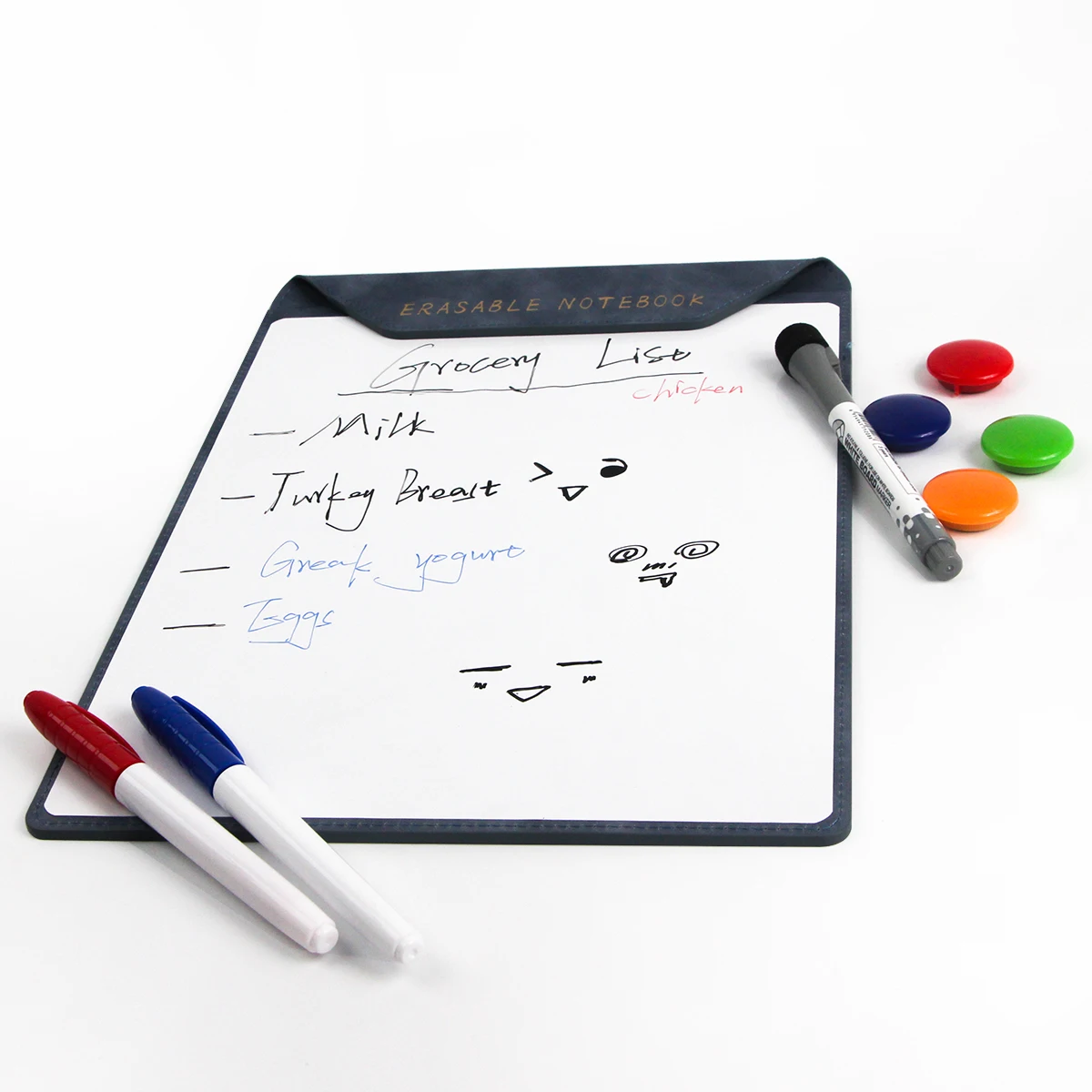 Wholesale A4 Smart Erasable Notebook With Erasable Pen Reusable Magnet PET Paper Binding PU Leather Cover Planner Board