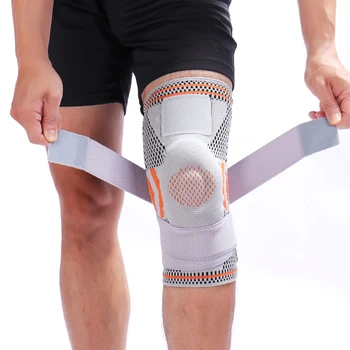 Wholesale Professional Sports Sleeve Breathable Bandage Knee Braces Stabilizer Adjustable Knee Support Pads With Straps
