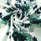 Green Fabric Green Flowers 92% Polyester 8% Spandex Yummy Digital Printed Jersey Fabric