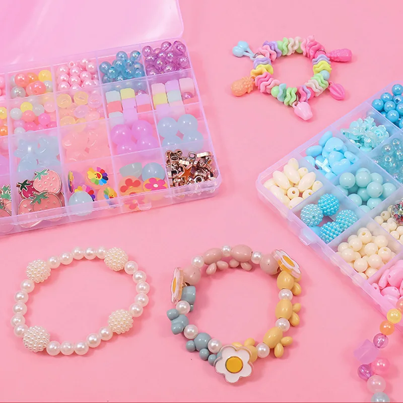 Wholesale DIY Acrylic Creative Beads Educational Bracelet decorative charms accessories kit for jewelry making