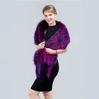 Fur Shawl Factory Direct Sale Thick Fur Hand Knitted Real Fox Fur Scarf Shawl For Women