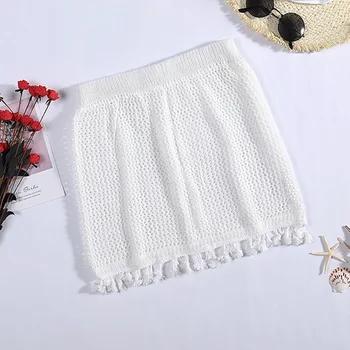 2021 Knitted White Swimsuit Let Loose Dress Cut It Out Open Side One Piece Cover Up White Crochet Dress