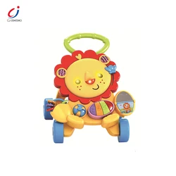 Chengji Musical piano lion baby music push walker toy animal shaped new model baby walker multifunction