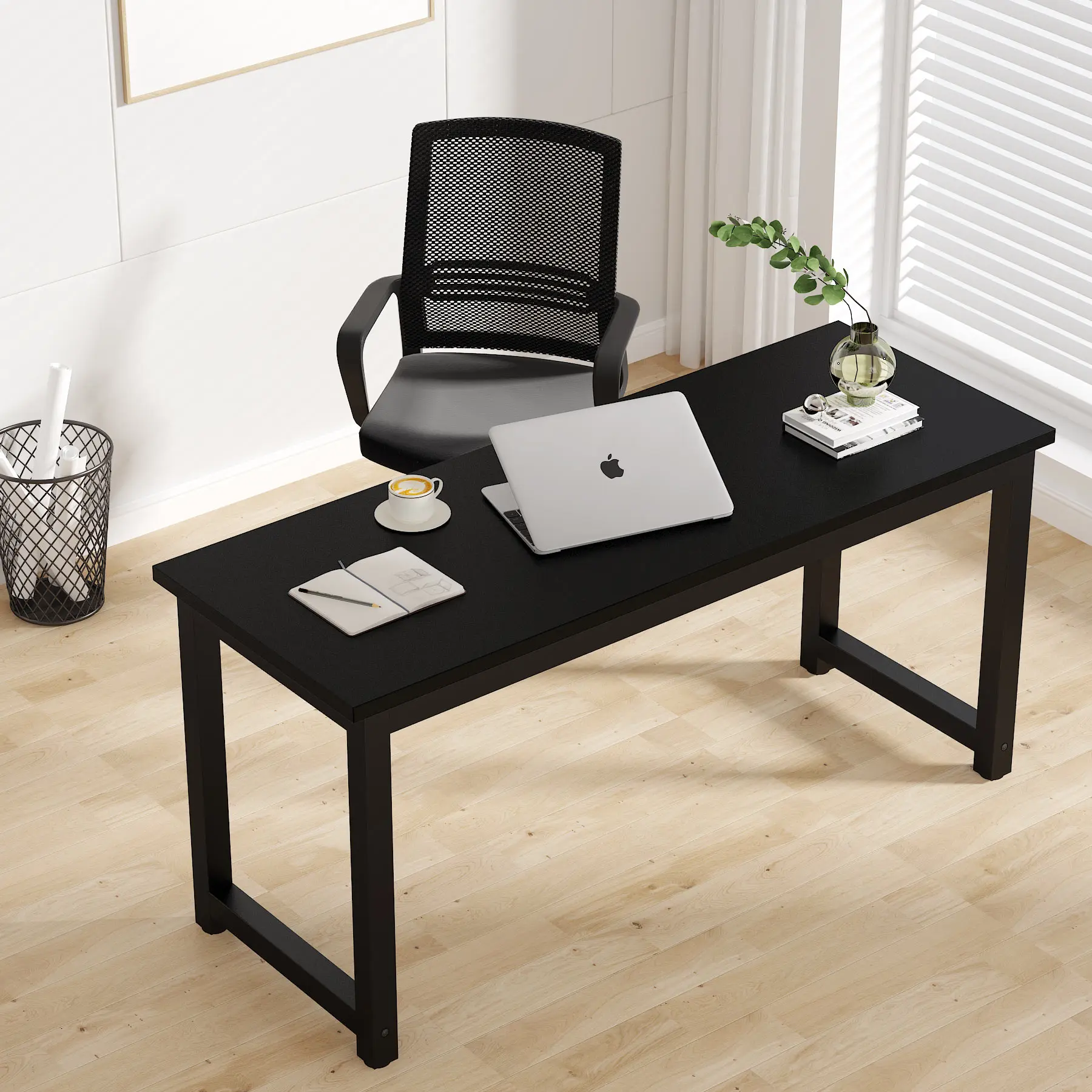 New Design Cheap Modern Black Wood Simple Computer Desk Wholesale