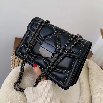 Factory price women designer bags trending rivets striped cheap handbags designers soft hand bags for ladies cute purse