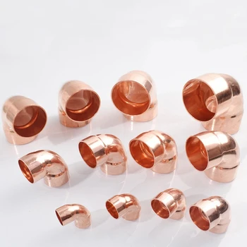 Pure Copper 90 Degree Elbow Refrigeration Parts And Supplies For Air Conditioning Pipes 1/4 3/8 1/2 5/8 3/4 7/8 1