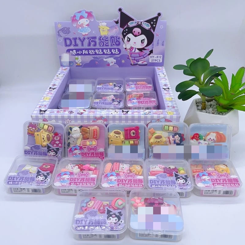 MB1 My Melody Sticker Rubber Creative Diy Cartoon Paste Kuromi Sticker Cute Girl Silicone Manual 3D Resin Sticker