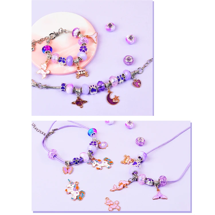 High Quality Purple Beaded Handmade Trim Beads For Bracelet Making Beading Supply