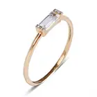 Ring Jewelry Gold Vermeil Silver Base 18k Gold Plated 2 Mircons Baguett Zc Diamond Ring Custom Jewelry