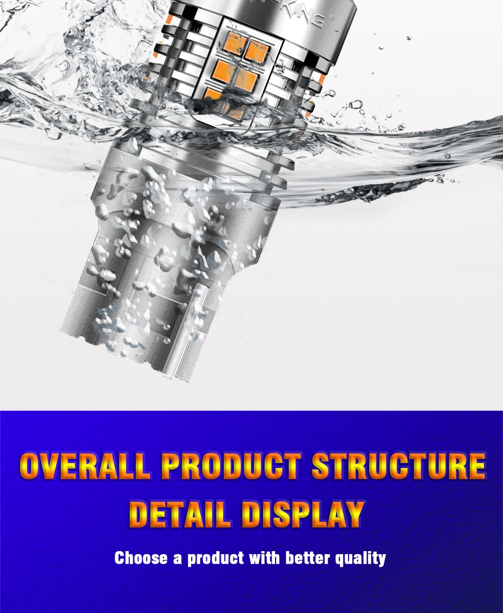 12V-24V No Hyper Flash LED Lamps White Amber ba15S BAU15S 1156 T20 DRL Turn Signal Light bulbs with Fan 7440 reversing led bulb