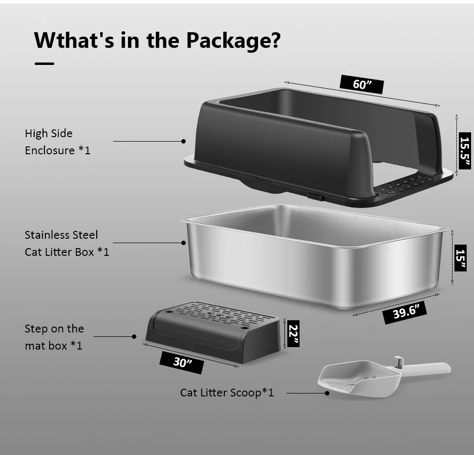 New Large Capacity Stainless Steel Enclosed Cat Litter Box with Metal Litter Pan Tray Easy Cleaning Pet Products supplier