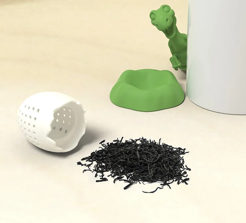 Tea Infuser Dinosaur Eggshell Filter Diffuser Loose Tea Silicone Strainer for Different Mugs and Leaves