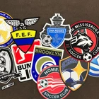 Football Patches Design Custom 3d Football Sport Club Name Logo Heat Transfer Flocking Badges And Patches