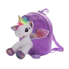 Bag Fashion Unicorn Fur Backpack Children's Cute Cartoon Schoolbag Girls Travel Plush Bag