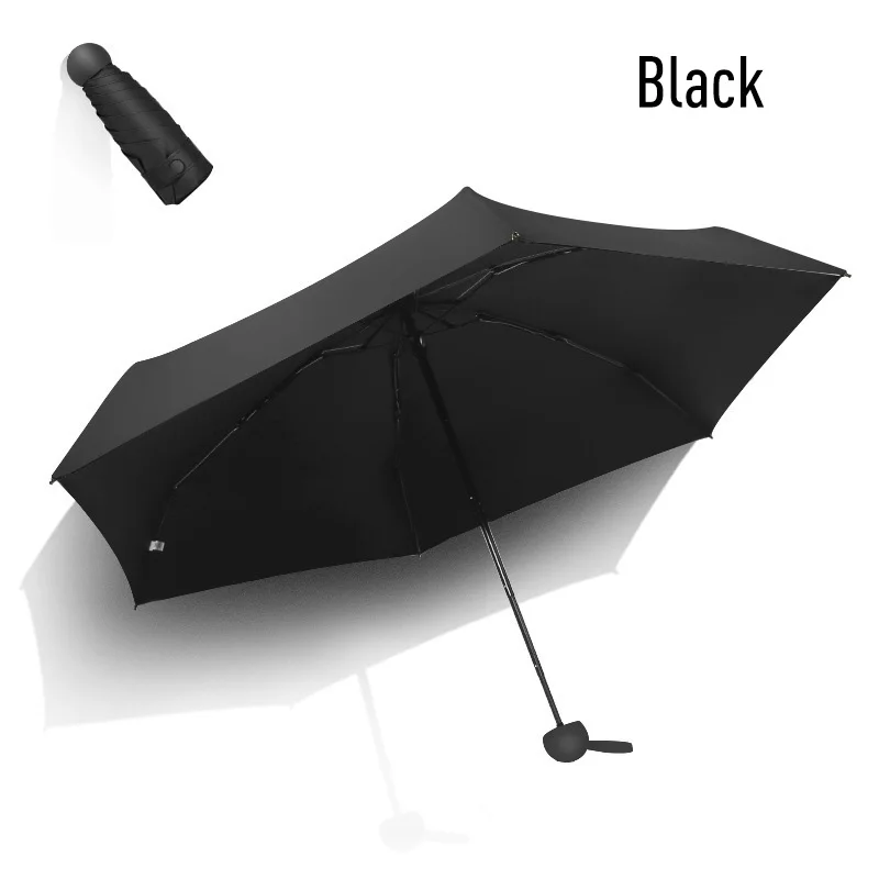 Wholesale Custom Mini UV Waterproof Phone Pocket 5-Fold Folding Sun Umbrella Logo Supplier Offers Cheap Promotional Sombrillas