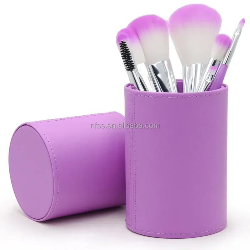 Pink Blue Green Color Bedazzled Beadable Mini Kabuki Make Up Brushes Kit On The Go Travel Makeup Brush Set With Holder Stand Box