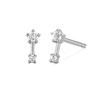 Brass Earrings Gemnel Minimalist Charm Jewelry Delicate Brass Bar Shiny Bar Studs Earrings Gold