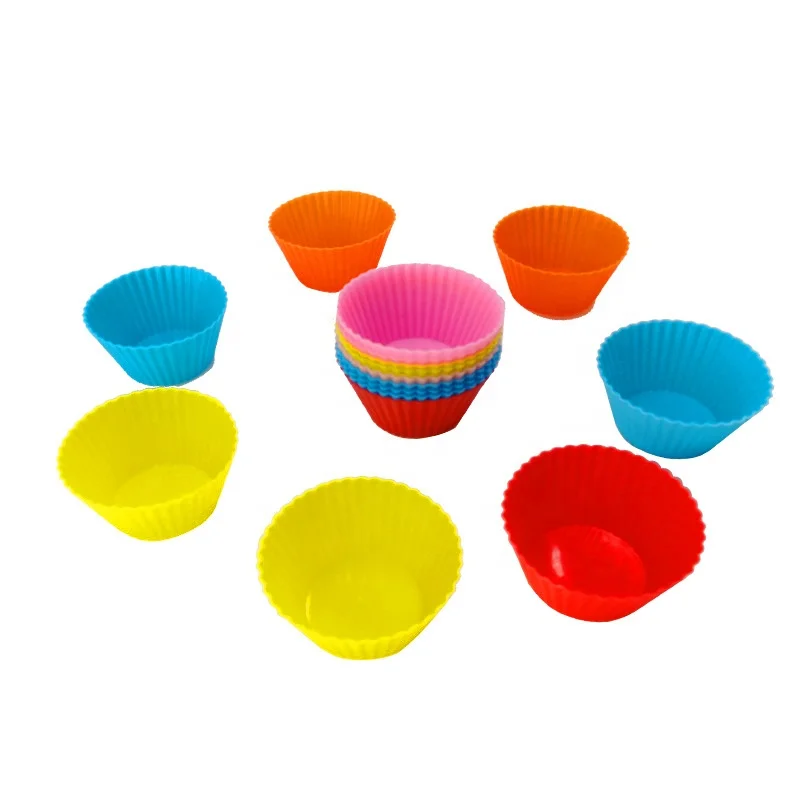 Custom Silicon Bakeware Sets Silicone Cupcake Liners Reusable Baking Cups Nonstick Easy Clean Pastry Muffin Molds Bakeware Sets