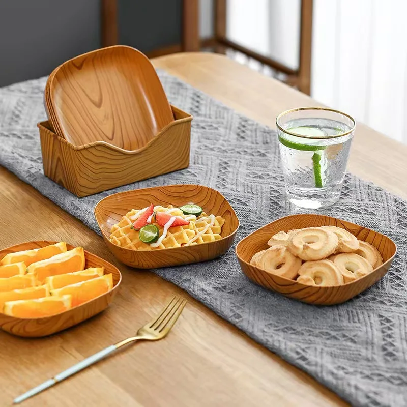 New wooden bone spit dish home tray snacks thousand fruit dessert desktop storage Japanese bone dish fruit nut plate.