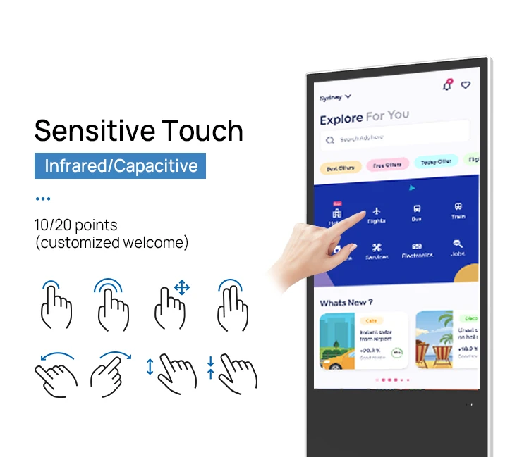 Inch Floor Standing Indoor Android Vertical Lcd Totem Kiosk