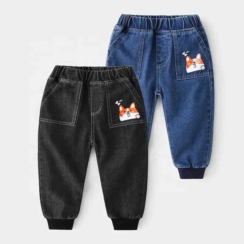 New product boy pants big kids wholesale kids clothing casual jeans spring autumn unisex cartoon boy jeans