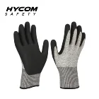 Outdoor Protective EN388 Level 4 HPPE Cut Resistant Gloves Coated Nitrile For Workers