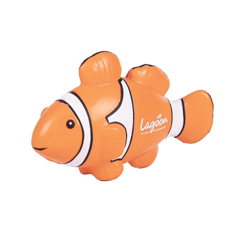 OEM logo Clownfish Shape PU Stress Balls Anti-Stress Promotional Toy Balls