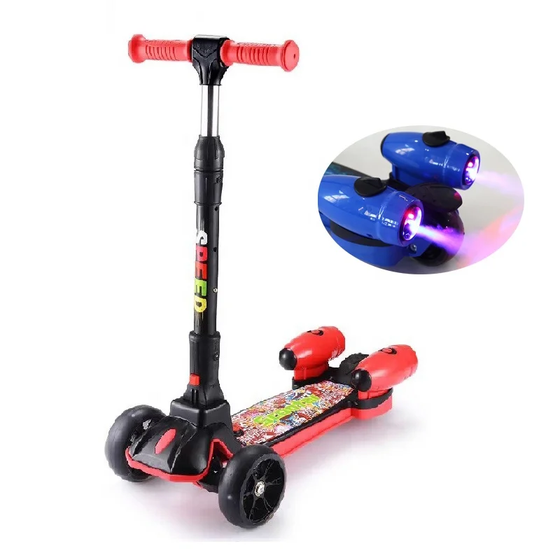 Years Children/Kids 3 Wheels Scooter LED Lights Music Spray Smoke Machine Age 5 
