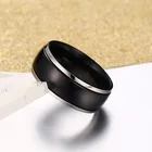 Blank Ring Poya Custom Name Fashion Simple Plain Blank Polished Men Band 8mm Black Titanium Ring
