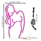 Art Pink LED Interior Neon Sign 3D Frontlit Art Wall Decorative Light Pink Girl Side Head Neon Billboard Luminous