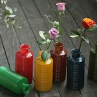 Hot Sale Luxury Art European Round Big Coloured Machine Made Glass Vase Decorative For Home Decoration