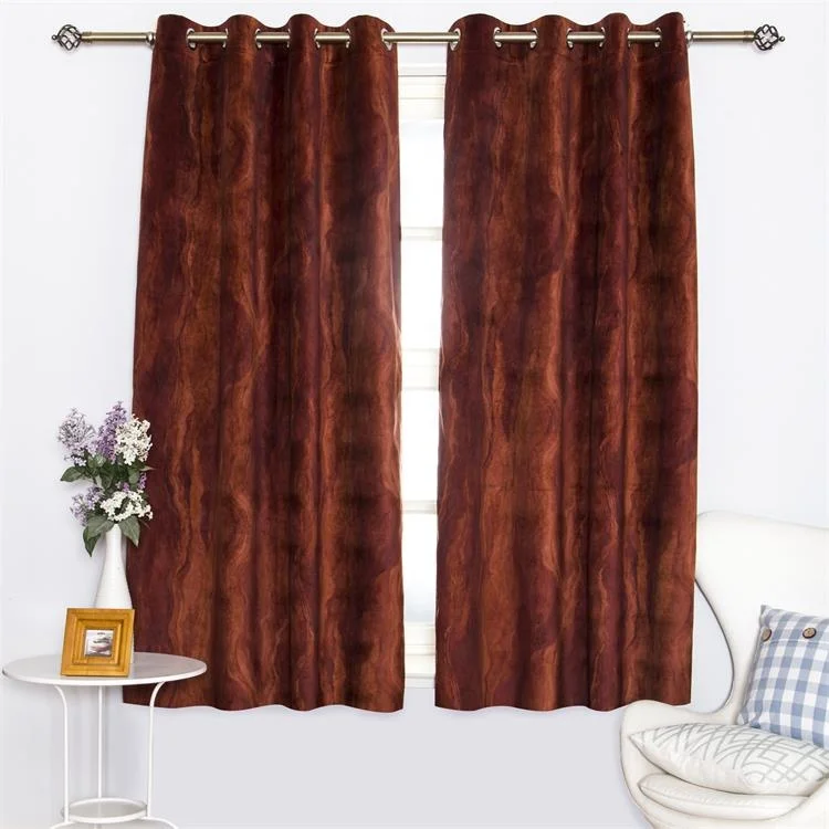 USA hot sell two layer custom printed polyester curtain ready made wholesale living room curtain