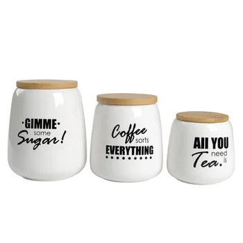 China wholesale kitchen tea coffee sugar ceramic storage jar set with spice set canister sets