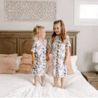 Kid Dress Set Swaddles Floral Print Kid Dress And Convertable Jersey Swaddle Set