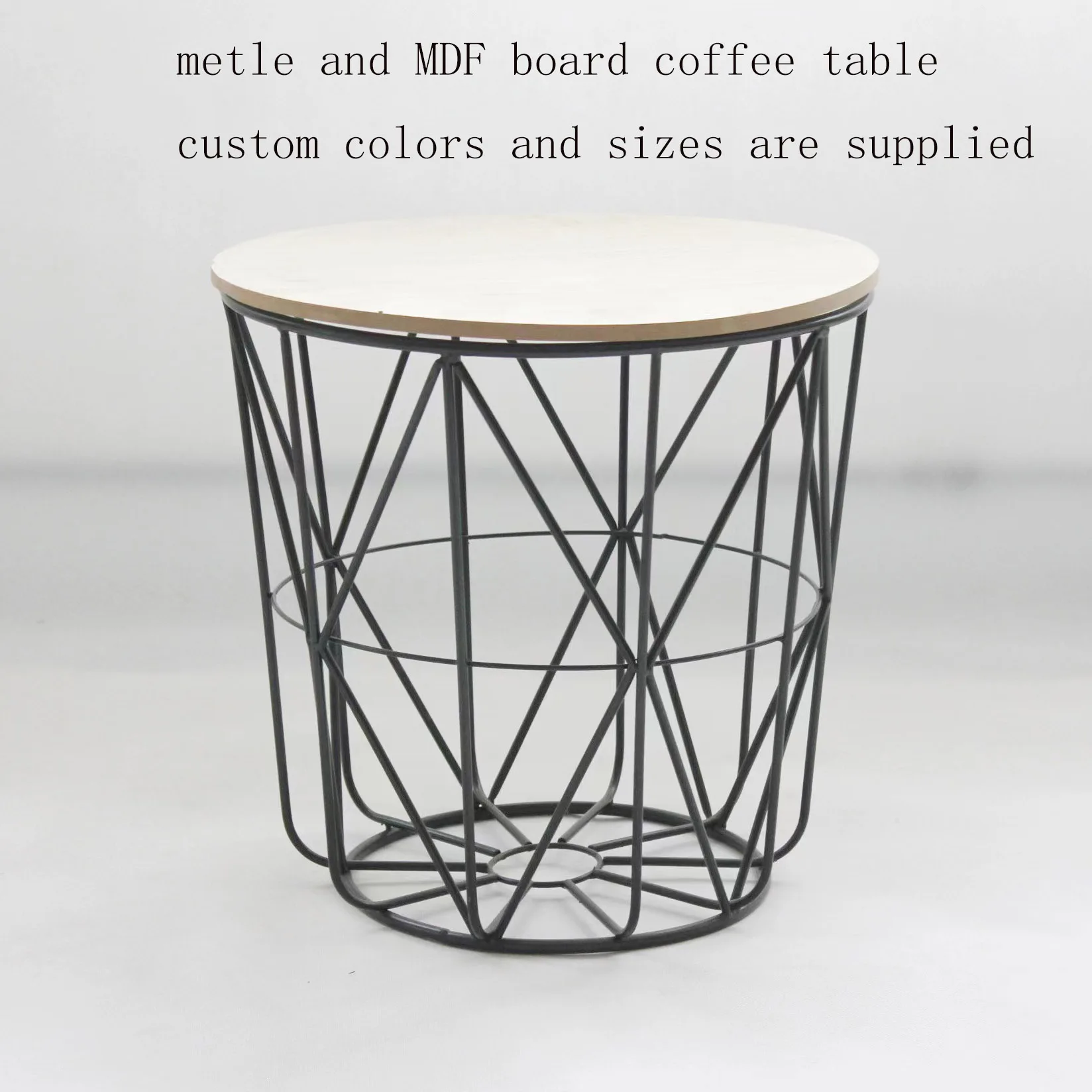 Fashionable hot metal and MDF board  coffee table for home or hotel custom colors and sizes