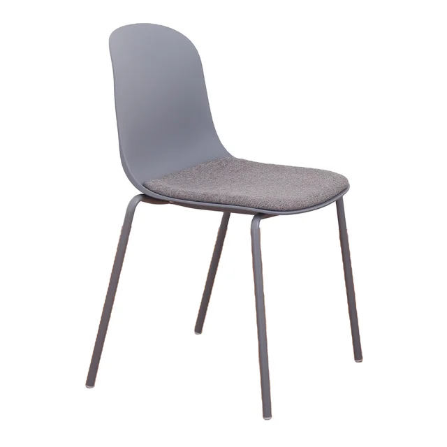 Modern Minimalist Grey PP Plastic Stackable Dining Chair Simple Home Restaurant Hotel Cafe Chair for Kitchen Use Factory Supply