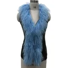 Fur Vest Mongolian Fur Women Winter Knitted V-neck Long Mongolian Fur Sleeveless Vest