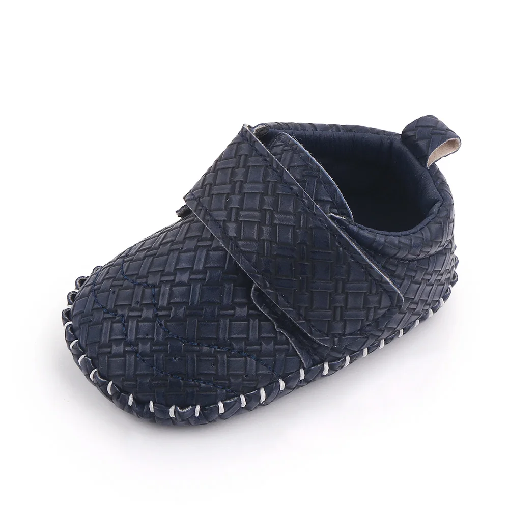 Baby Shoes for Boys Pure Color PU Leather Infants Simple Casual Soft Sole Non-slip Toddler Shoes supplier