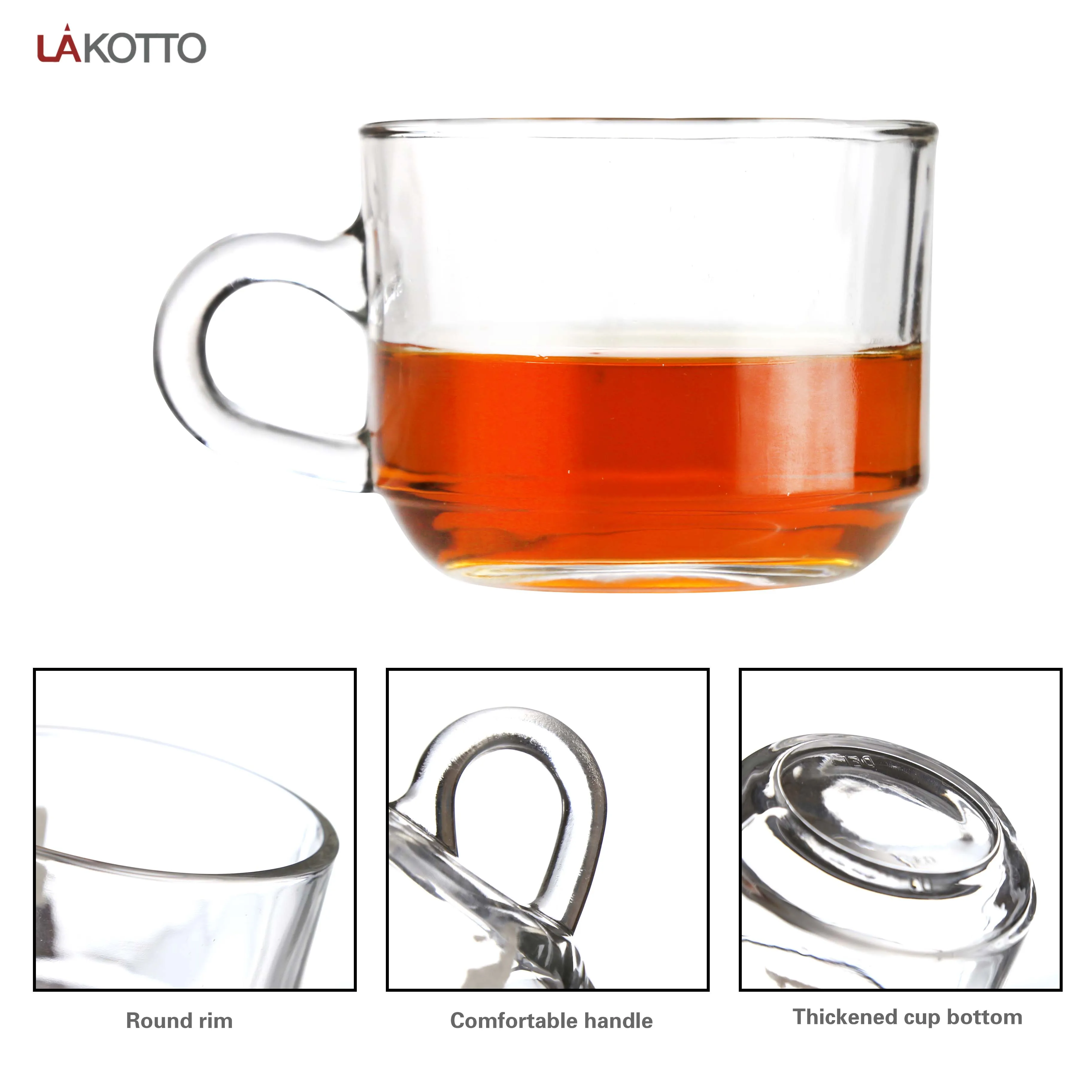 200ml Transparent Handle Drinking Water Glass Cup Beer Glassware Cup