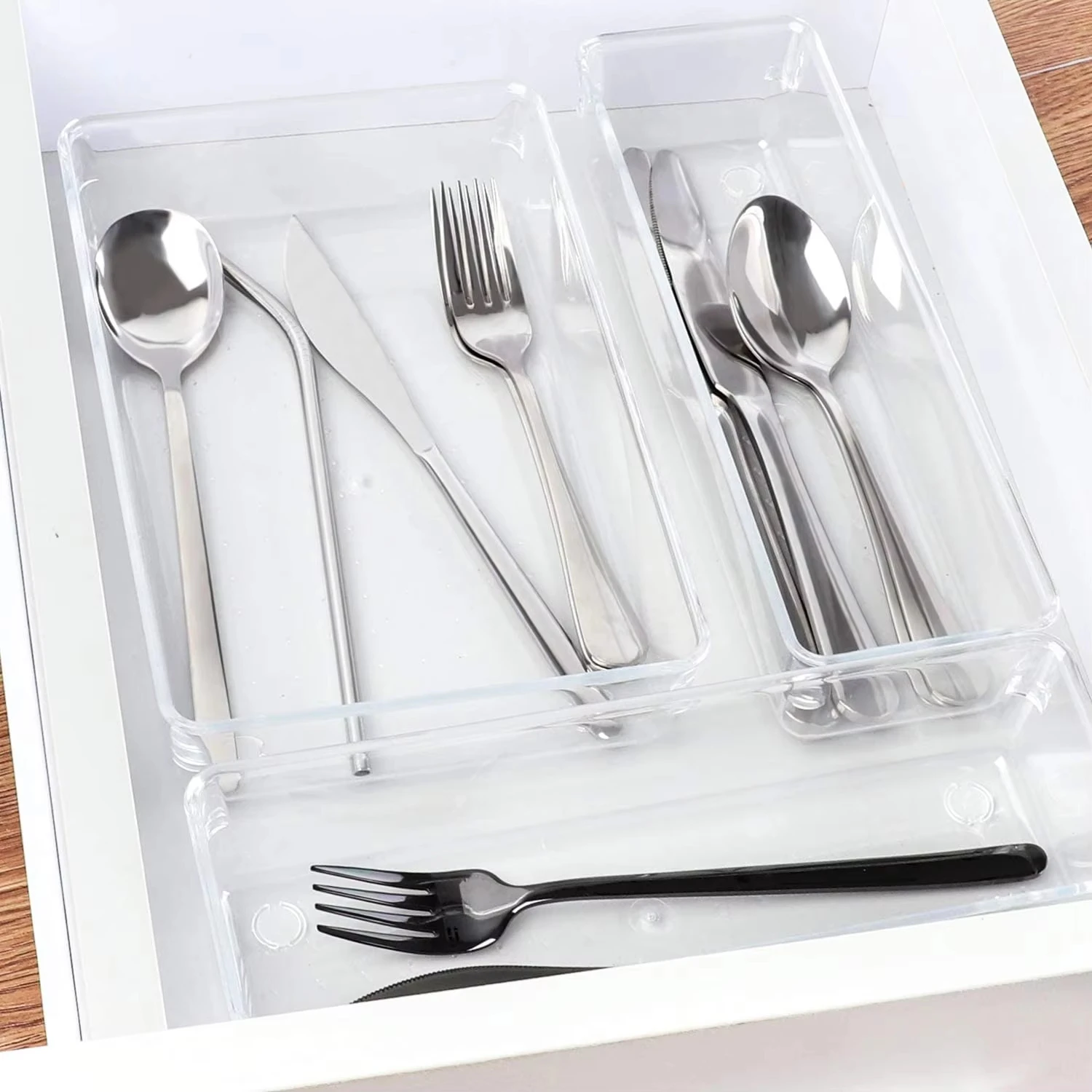 13pcs Household Clear Plastic Drawer Organizer Bins Home Organization Bathroom Bedroom Desktop Storage Box