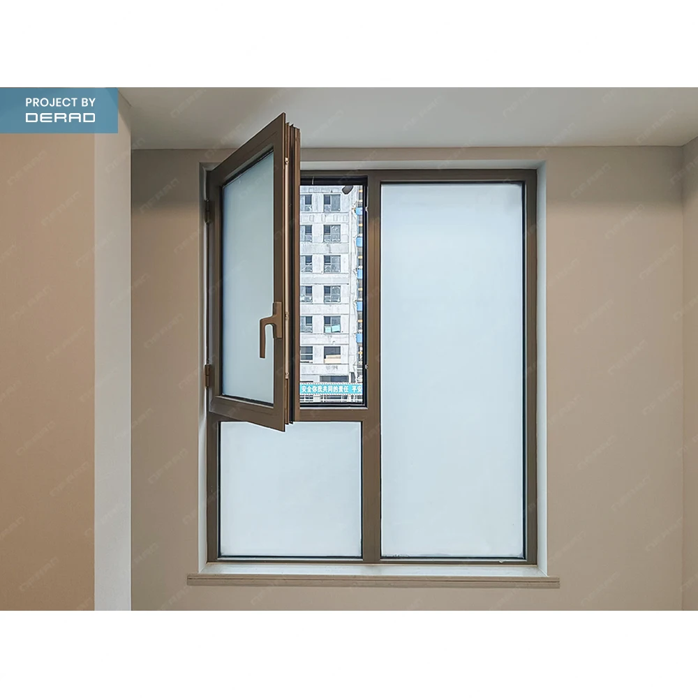 Factory Wholesale Modern Design Two Way Open Casement Windows Aluminum Tilt and Turn Window with Build-in Blinds Double Glazed factory