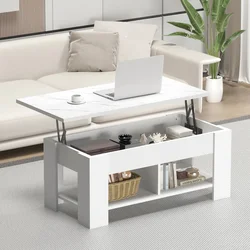 wooden lifting top coffee table and Modern popular wood central tea table fashion wooden lifting shelf room table
