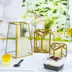 Brass Glass Candlestick Wedding Vase Metal Decoration Factory Processing Custom