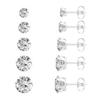 Stud Earrings Earring Top Quality Stainless Steel 5 To 8Mm Zircon Stud Earrings For Women