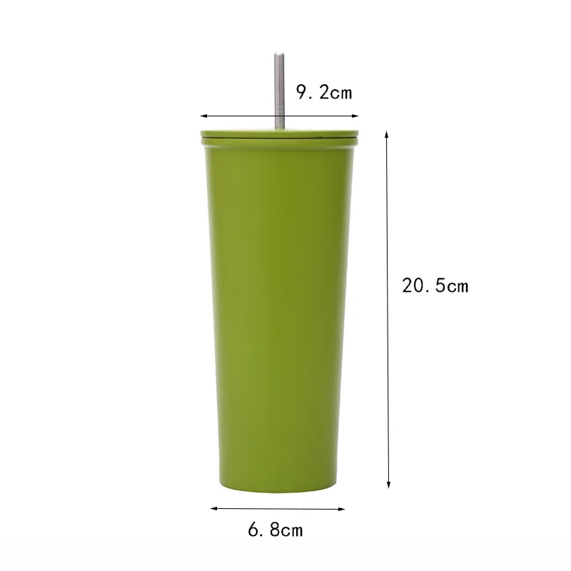 700ml Stainless Steel Coffee Mug with the Straw Double Wall Insulated Flask Vacuum Tumbler for Coffee