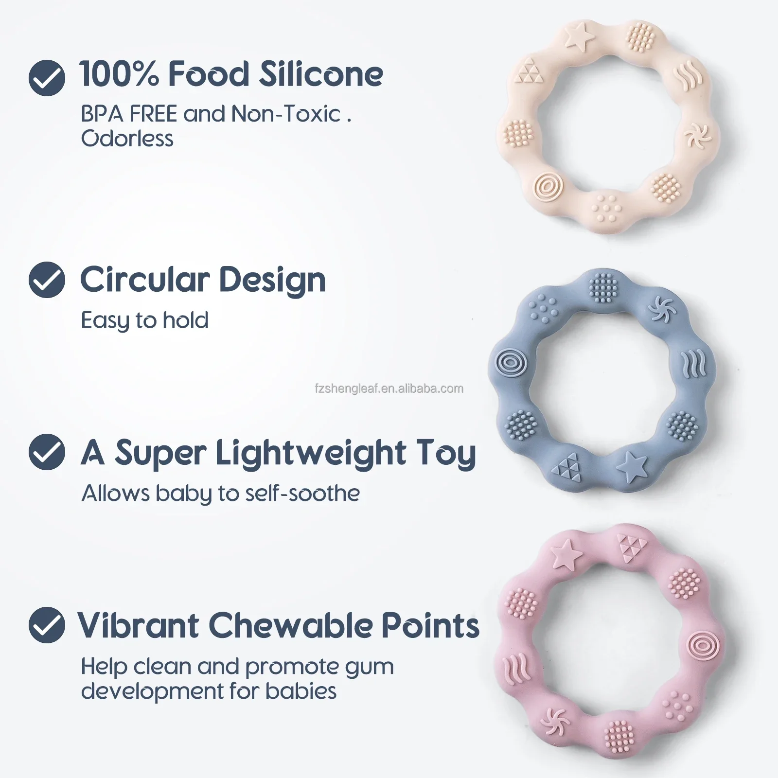 product wholesale customized bpa free soft baby silicone newborn pacifier teether infant tactile training teething toy food grade-0