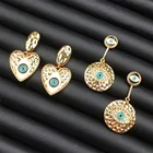 Enamel Earrings Diamond Gold Plated Enamel Epoxy Heart Shape Evil Eye Drop Earrings Jewelry